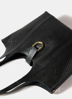 Harlow Black Leather Tote Bag