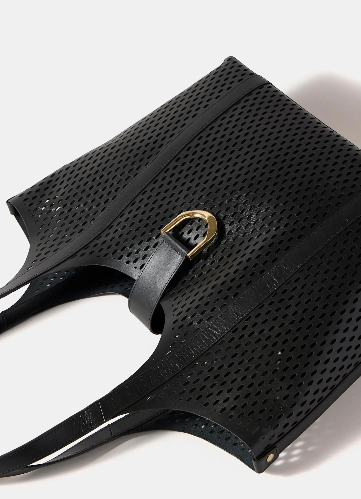Harlow Black Leather Tote Bag