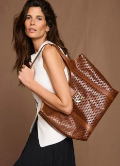 Harlow Tan Leather Tote Bag