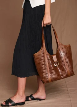 Harlow Tan Leather Tote Bag