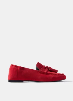 Indie Red Suede Loafers