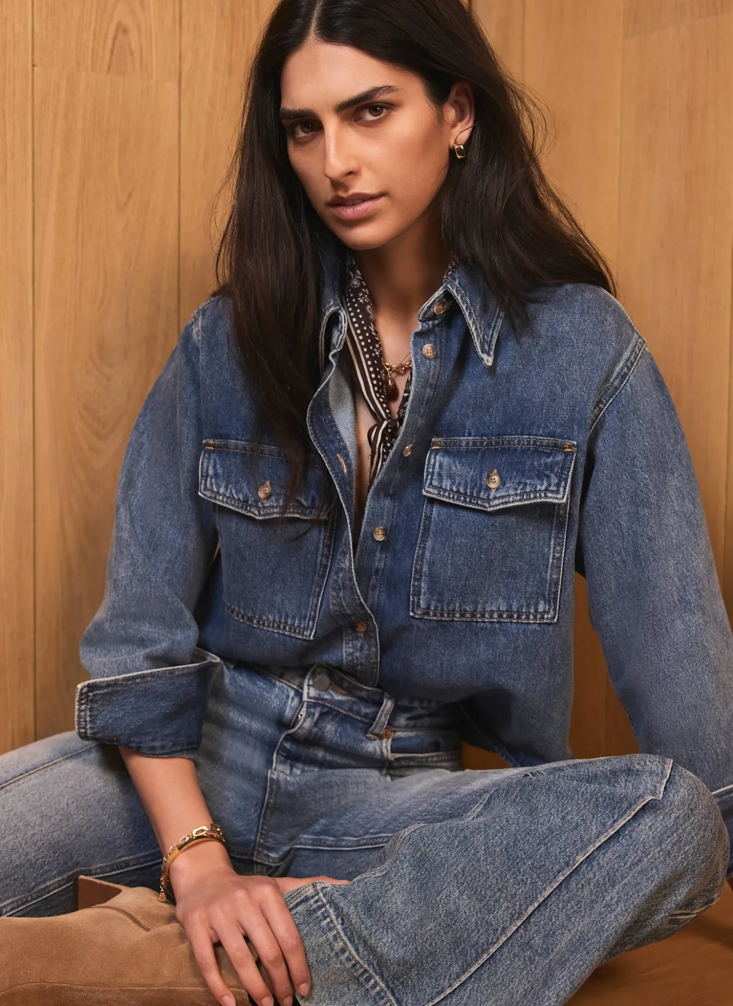 Indigo Cropped Denim Shirt
