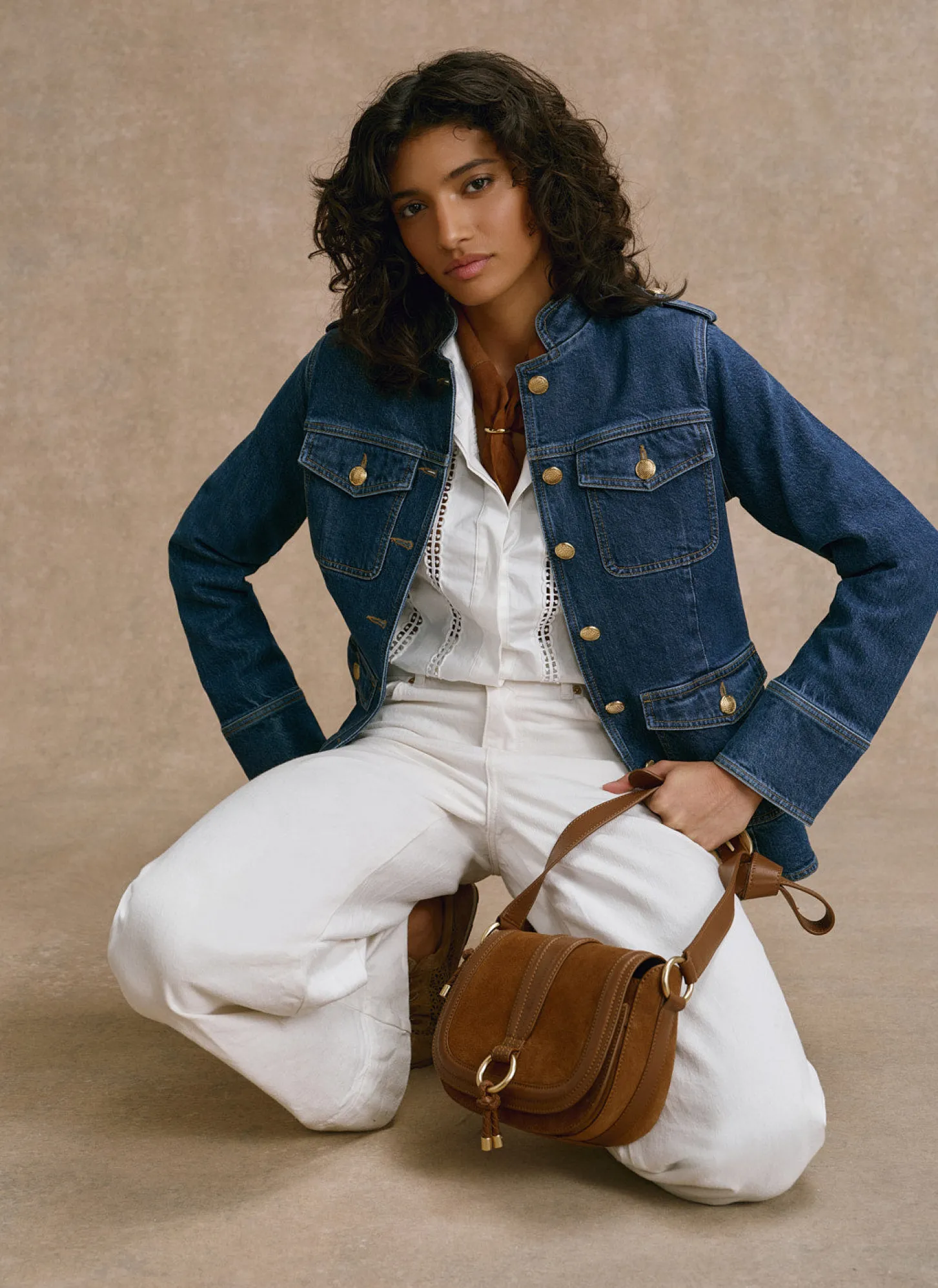 Indigo Denim Military Jacket