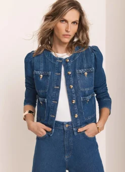 Indigo Plait Detail Denim Jacket