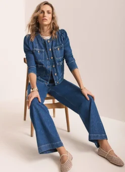 Indigo Plait Detail Denim Jacket