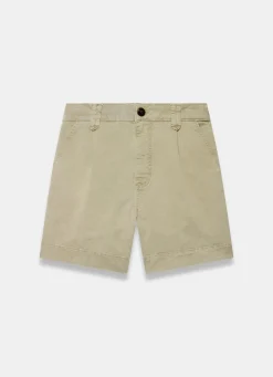 Khaki Pleated Chino Utility Shorts