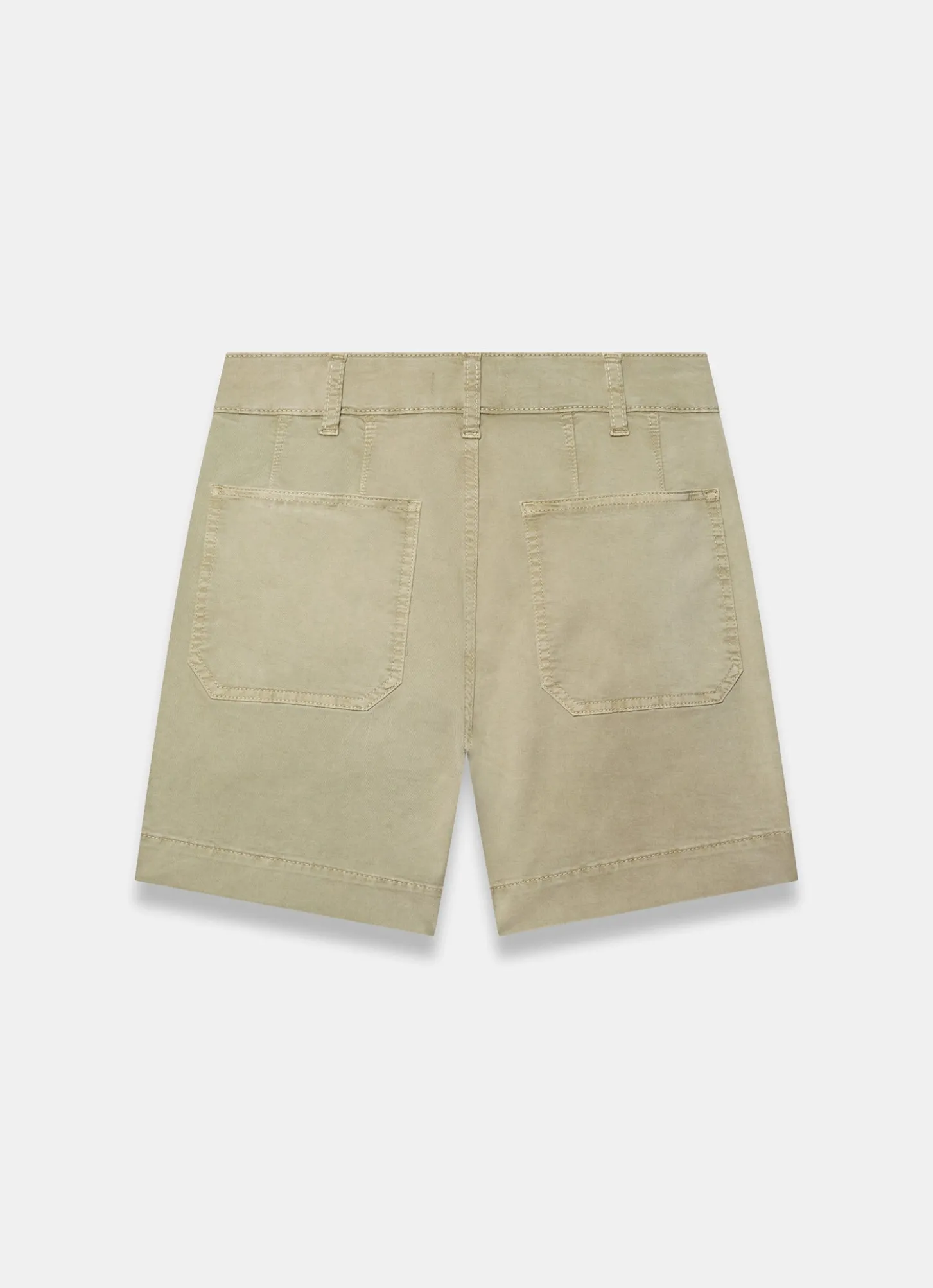 Khaki Pleated Chino Utility Shorts