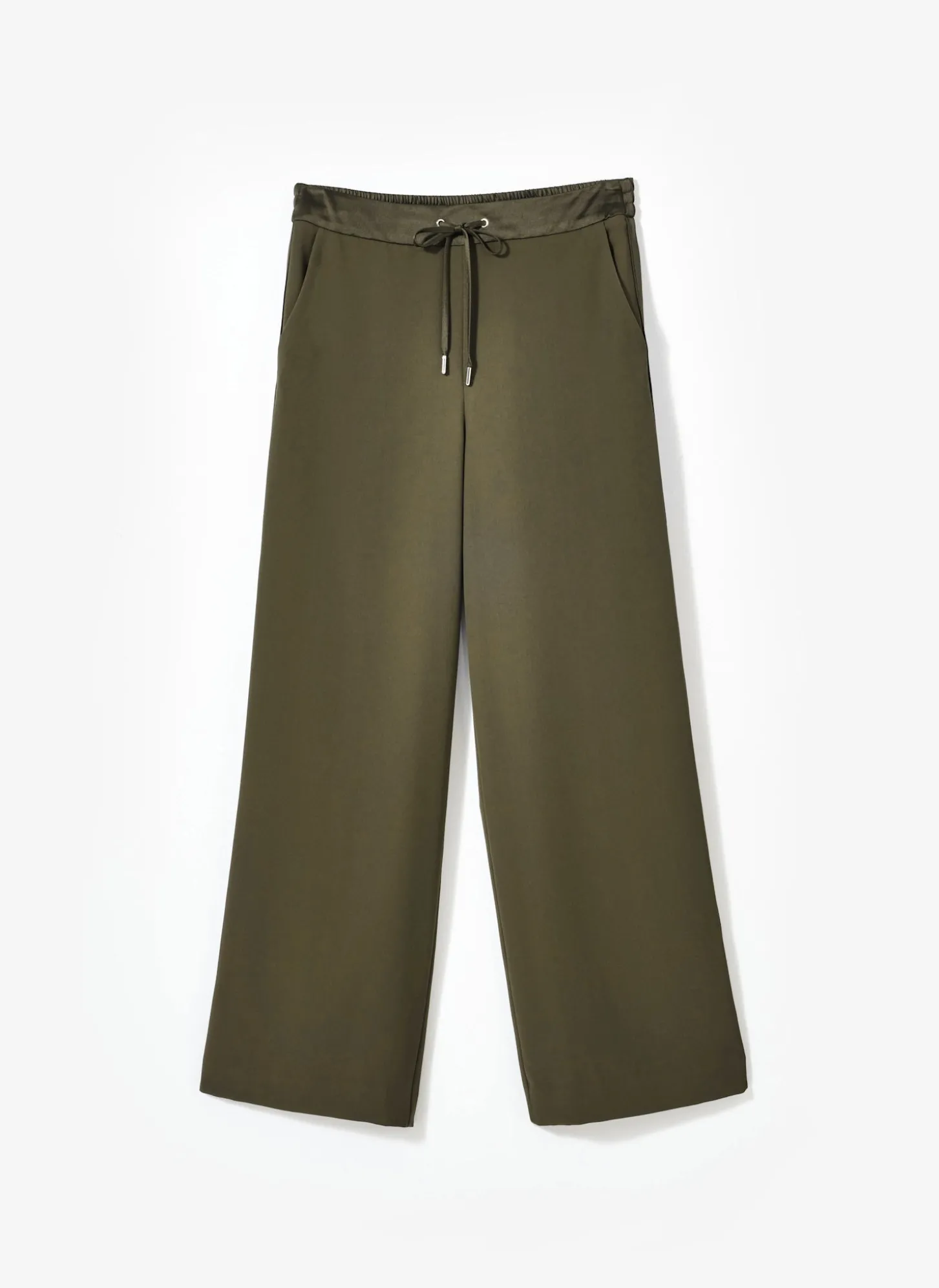 Khaki Side Stripe Wide Trousers
