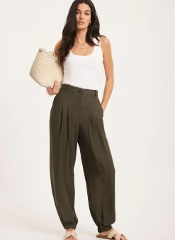 Khaki Soft Balloon Trousers