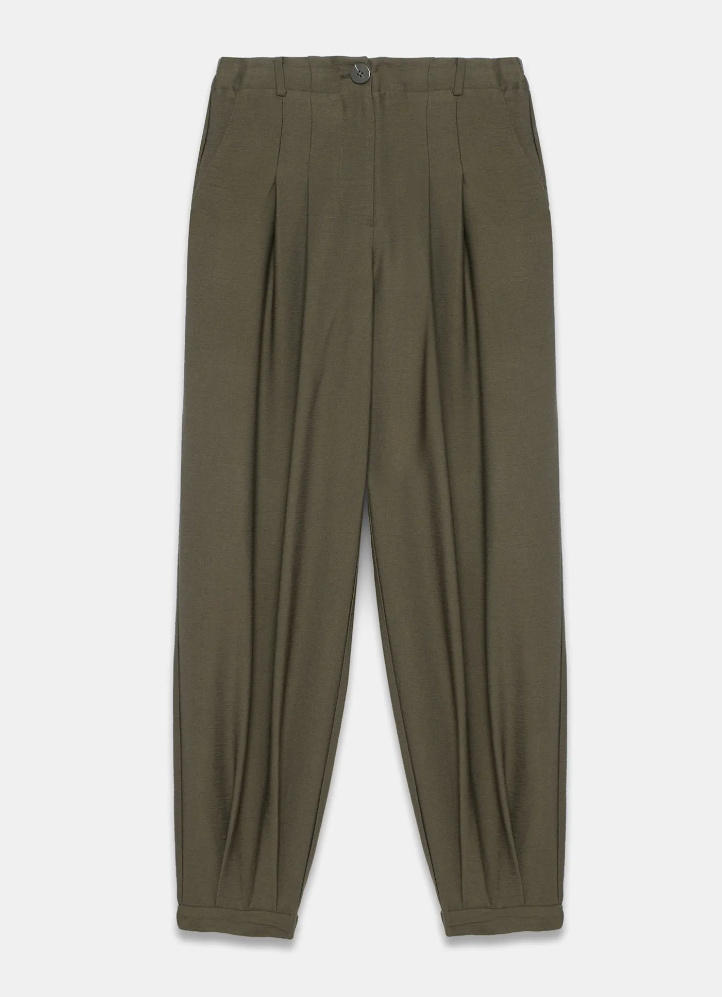 Khaki Soft Balloon Trousers