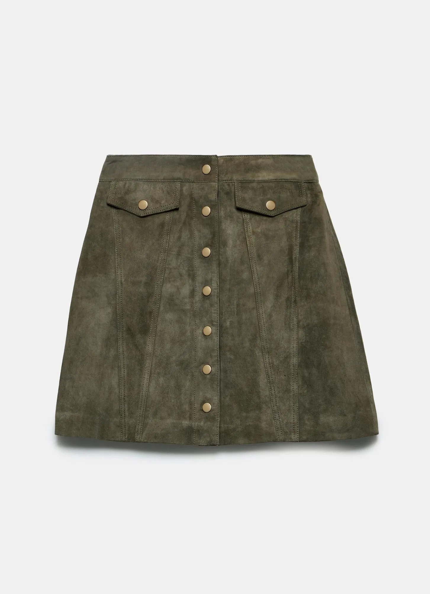 Khaki Suede Mini Skirt