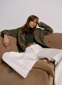 Khaki Suede Trench Coat