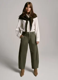 Khaki Utility Barrel Jeans