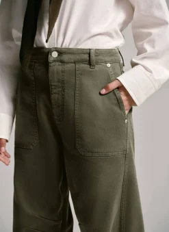 Khaki Utility Barrel Jeans