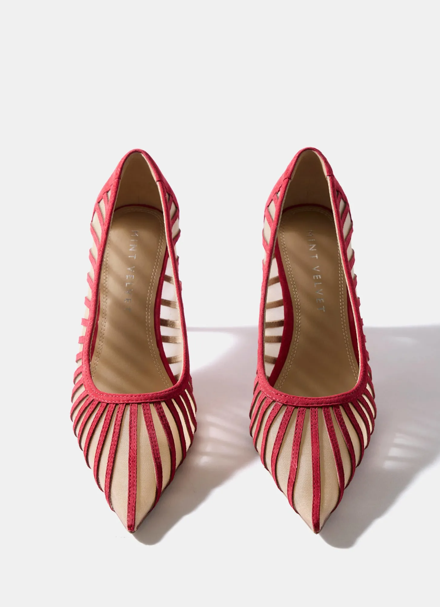 Kya Red Caged Court Shoe