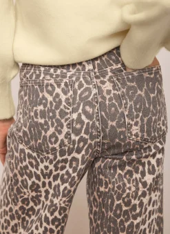 Leopard Print Barrel Leg Jeans