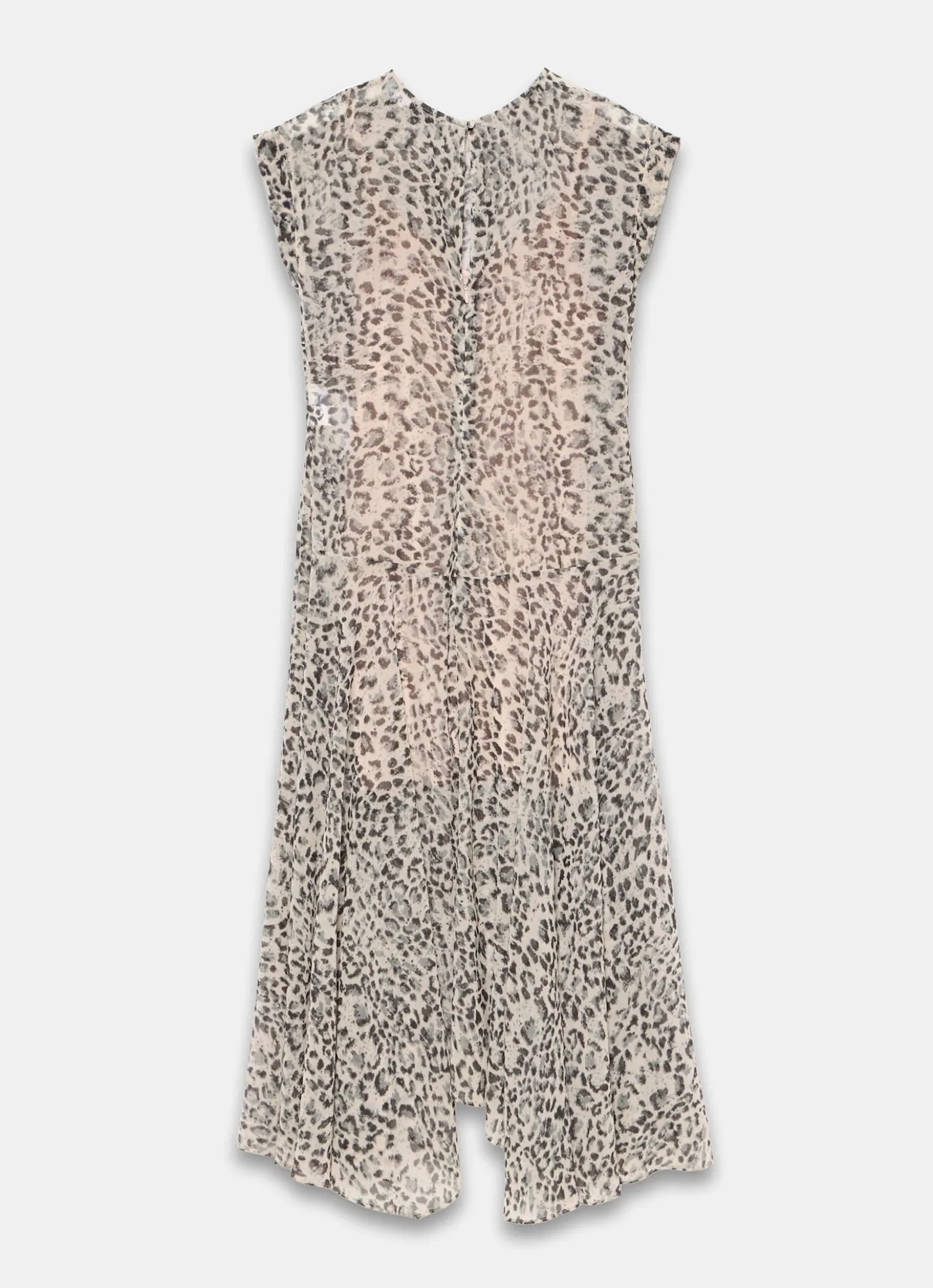 Leopard Print Cap Sleeve Midi Dress