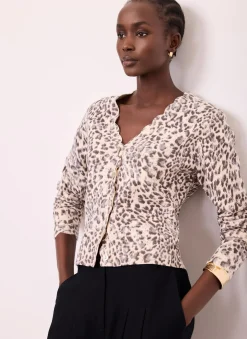 Leopard Print Cotton Cardigan