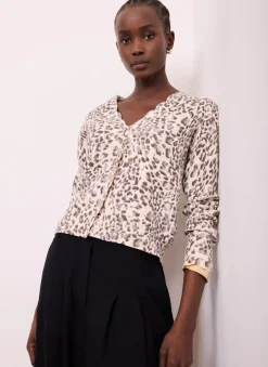 Leopard Print Cotton Cardigan