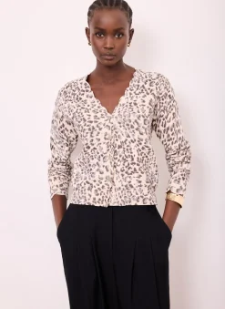 Leopard Print Cotton Cardigan