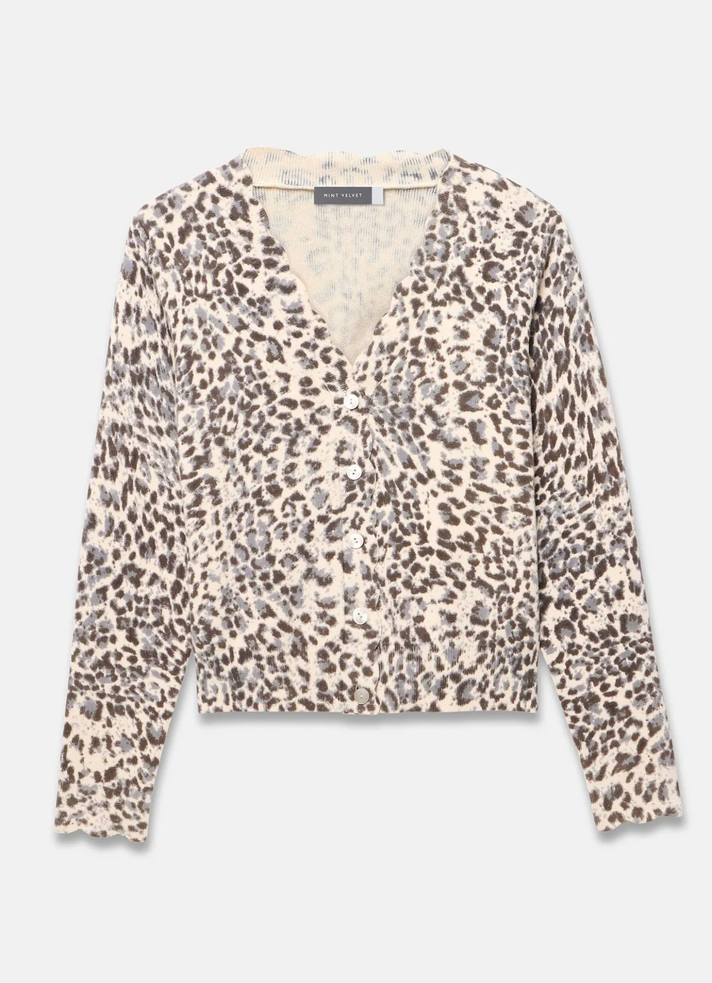 Leopard Print Cotton Cardigan