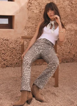 Leopard Print Slim Jeans