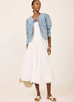 Light Indigo Collarless Denim Jacket