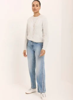 Light Indigo Wash Side Trim Boyfriend Jeans