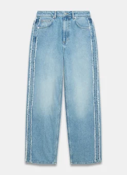 Light Indigo Wash Side Trim Boyfriend Jeans
