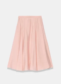 Light Pink A Line Midi Skirt