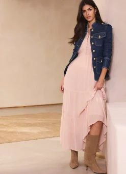 Light Pink Boho Maxi Dress