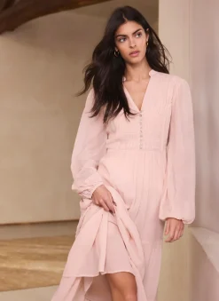Light Pink Boho Maxi Dress