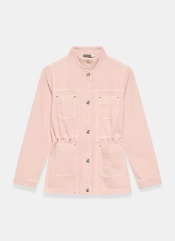Light Pink Cotton Utility Shacket