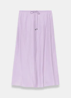 Lilac Linen Bias Midi Skirt