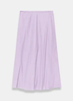 Lilac Linen Bias Midi Skirt