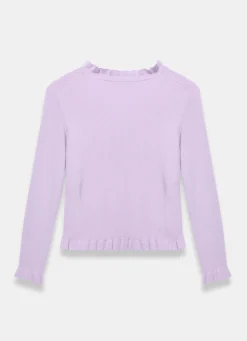 Lilac Ruffle Detail Cardigan