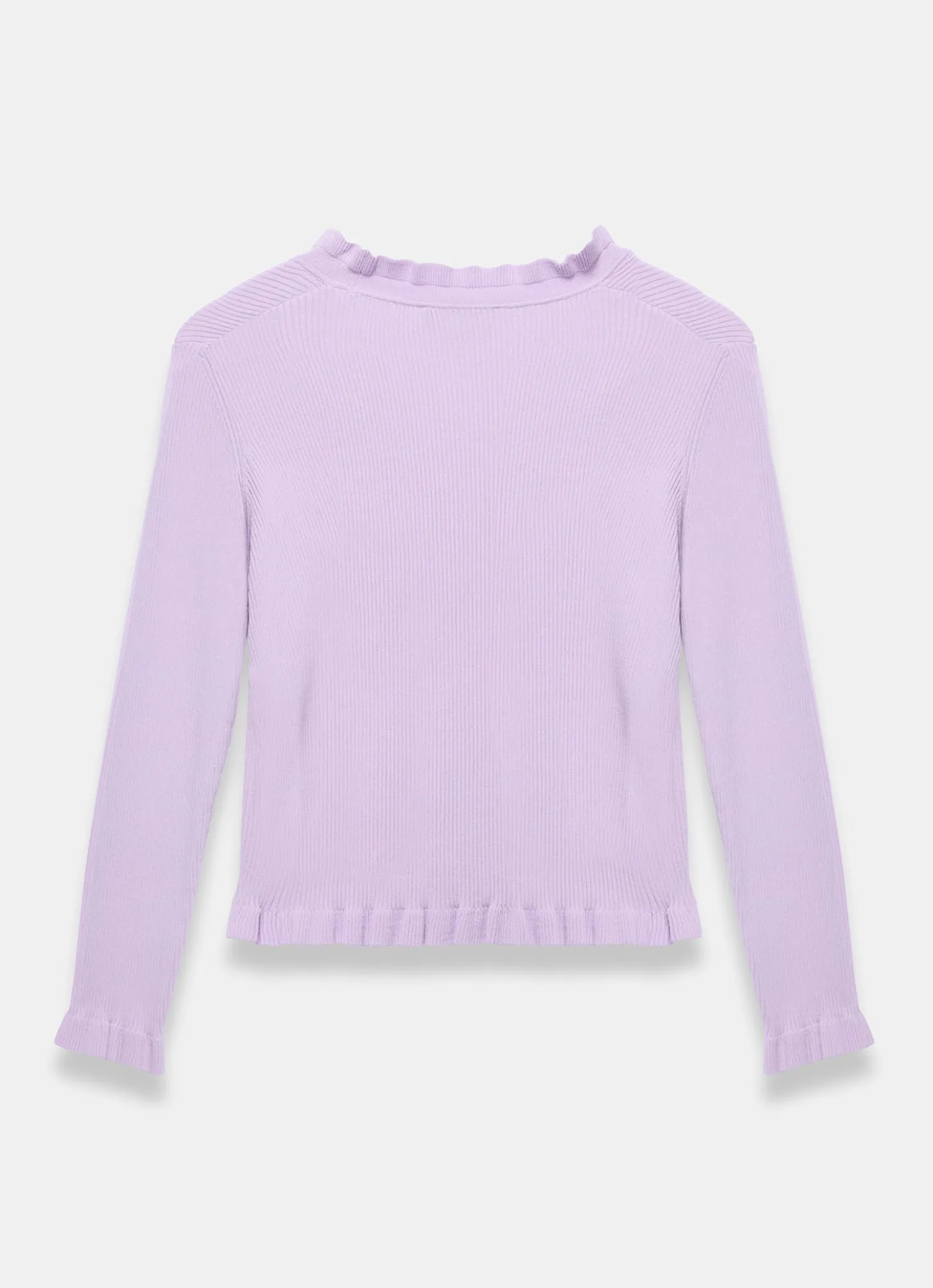 Lilac Ruffle Detail Cardigan