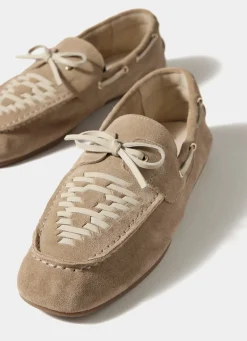 Livi Neutral Suede Boat Shoes
