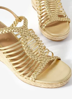 Lizzy Gold Espadrille Wedges