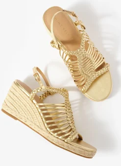 Lizzy Gold Espadrille Wedges
