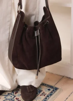 Mabel Brown Suede Bucket Bag
