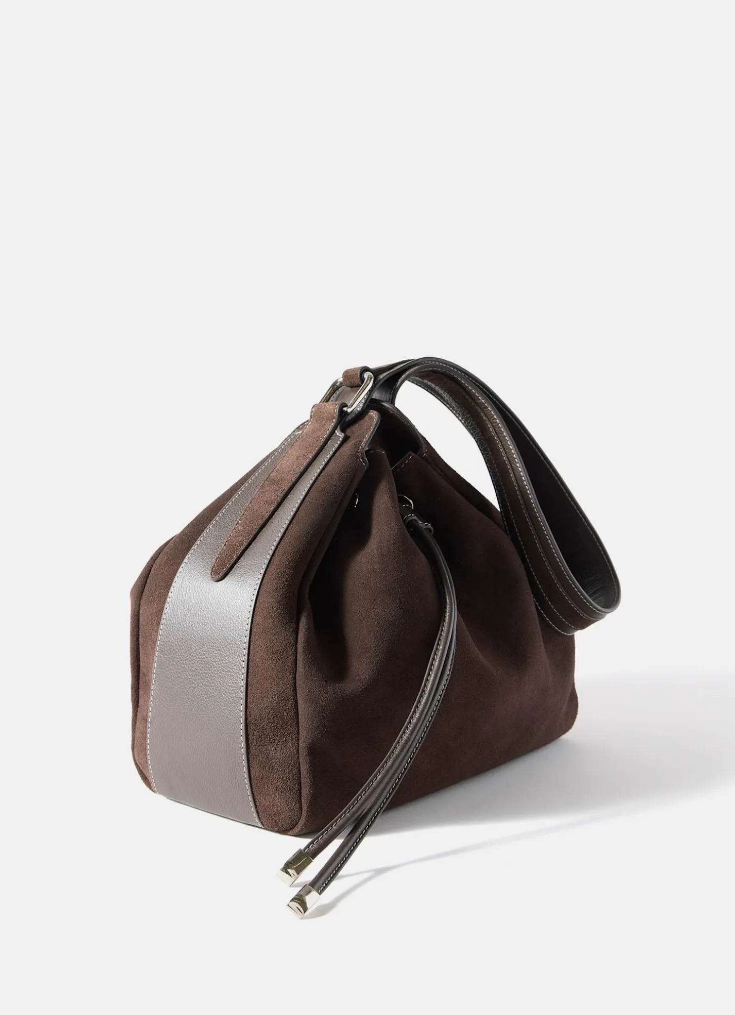 Mabel Brown Suede Bucket Bag