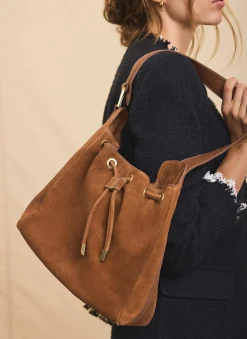 Mabel Tan Suede Bucket Bag