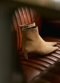 Macy Neutral Suede Ankle Boots
