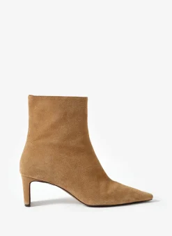 Macy Neutral Suede Ankle Boots