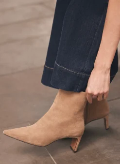 Macy Neutral Suede Ankle Boots