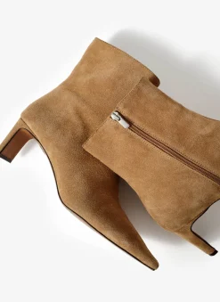 Macy Neutral Suede Ankle Boots