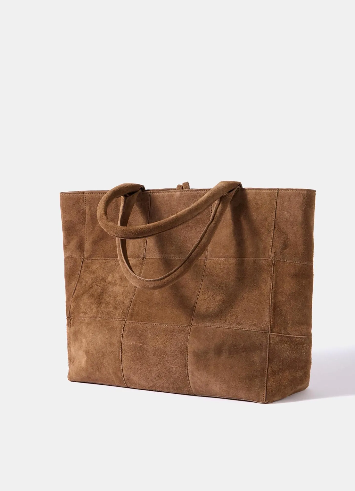 Mia Tan Suede Woven Tote Bag