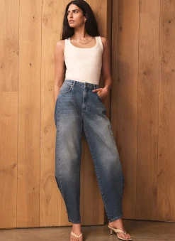 Mid Indigo Balloon Popper Jeans