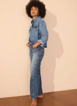 Mid Indigo Barrel Leg Jeans